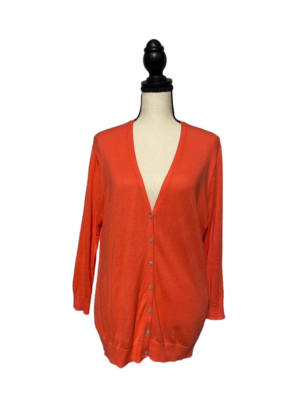 OLD NAVY Women’s Lightweight Coral 3/4 Sleeve V-Neck Button-Front Cardigan—Sz Lg - Picture 6 of 12